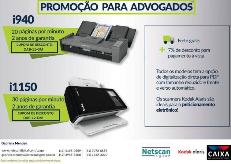 Promoção é valida somente para compras pelo site http://netscandigital.com/caapr/, utilizando os cupons de desconto - Foto: Divulgação