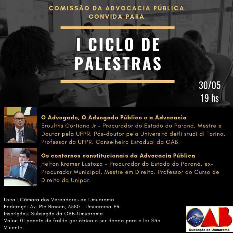 Inscrições devem ser feitas na sede da OAB Umuarama - Foto: Divulgação