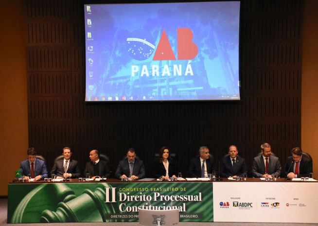 Solenidade de abertura do II Congresso Brasileiro de Direito Processual Constitucional, realizado na sede da OAB Paraná, em Curitiba - Foto: Divulgação