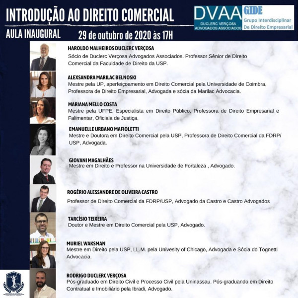 Aula inaugural será transmitida ao vivo no dia 29 de outubro - Foto: Divulgação